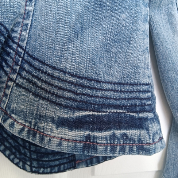 CLEARANCE SALE!! Christine Alexander Light Blue Fitted Jean Jacket - Picture 14 of 16
